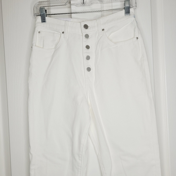 Weworewhat The Danielle High Rise Straight White Jean Size 26 Button Fly Summer - Picture 2 of 6